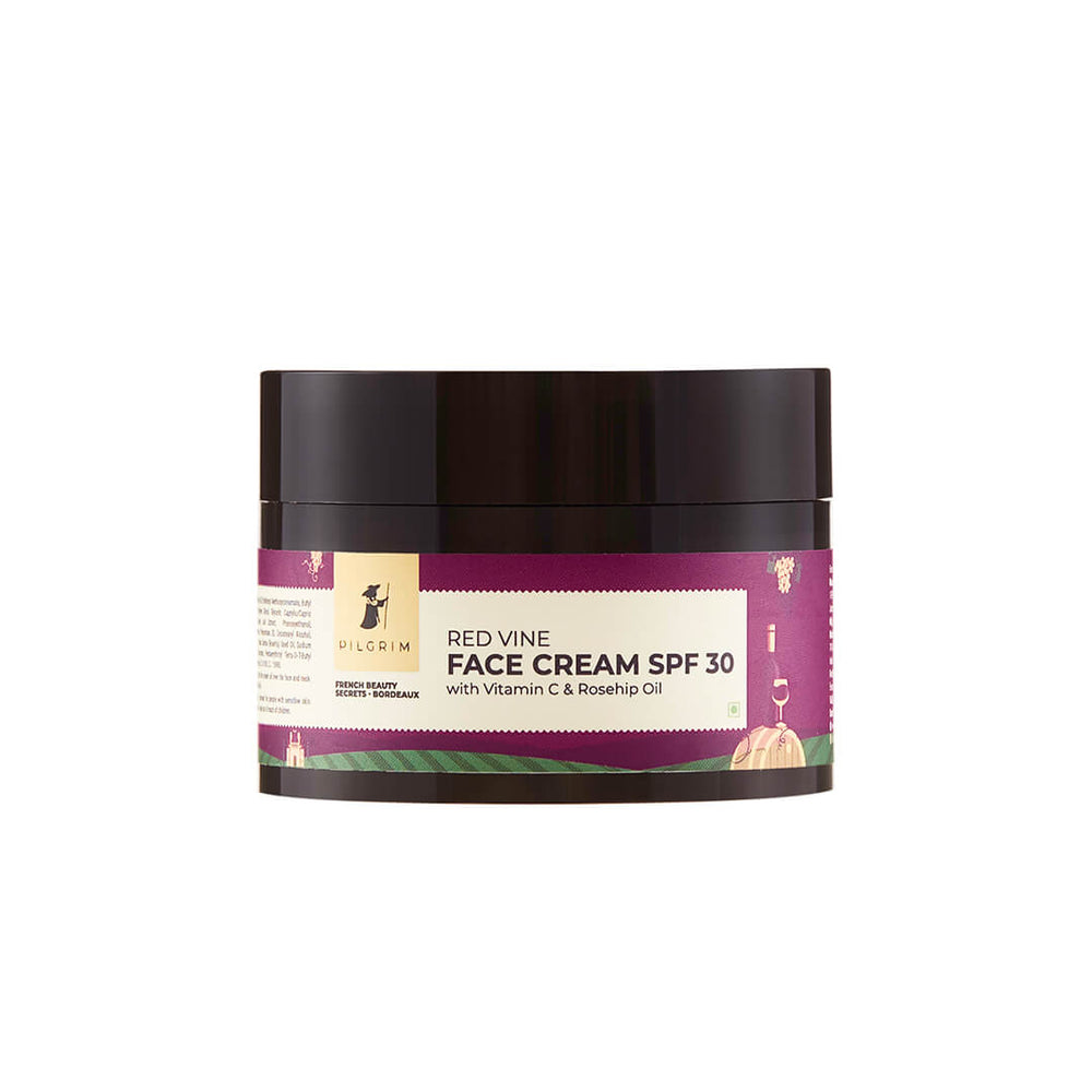 Red Vine Face Cream SPF 30 with Vitamin C & Rosehip Oil (PA+++) 3-in-1 Face Cream: Moisturizer, Sunscreen & Youthful Glow, 50gm