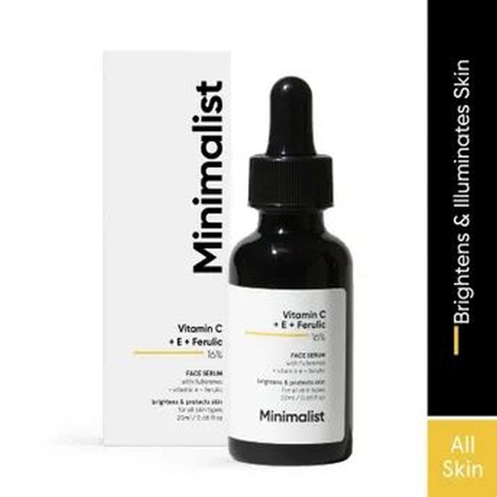 Minimalist 16% Vitamin C + E + Ferulic Face Serum With Fullerenes + Vitamin E + Ferulic - 20 ml