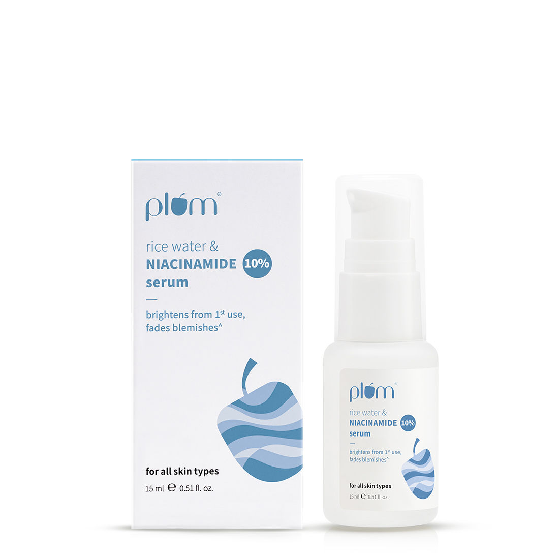Plum 10% Niacinamide Face Serum with Rice Water for Blemish-Free, Clear & Bright Skin (15 ml)
