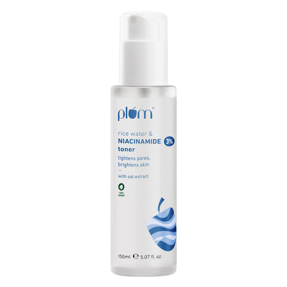 Plum 3% Niacinamide & Rice Water Alcohol-Free Toner - Tightens Pores, Brightens & Fades Blemishes 150 ml