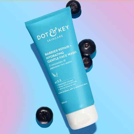 Dot & Key Barrier Repair + Hydrating Gentle Face Wash With Probiotic & 5 essential ceremides | Face Wash for Dry, Normal & Sensitive Skin 100ml