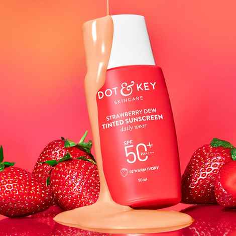 Dot & Key Strawberry Dew Tinted Sunscreen Spf 50+ Pa++++ - 02 Warm Ivory - 50 ml
