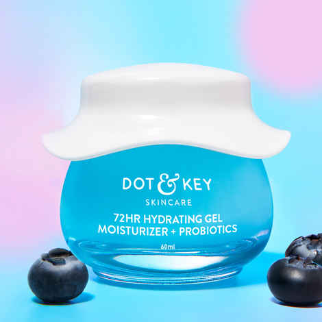 Dot & Key 72HR Hydrating Gel + Probiotics Face Moisturizer with Hyaluronic & Japanese Rice Water | Oil Free Lightweight Gel Moisturizer for Oily & Combination Skin I 60ml
