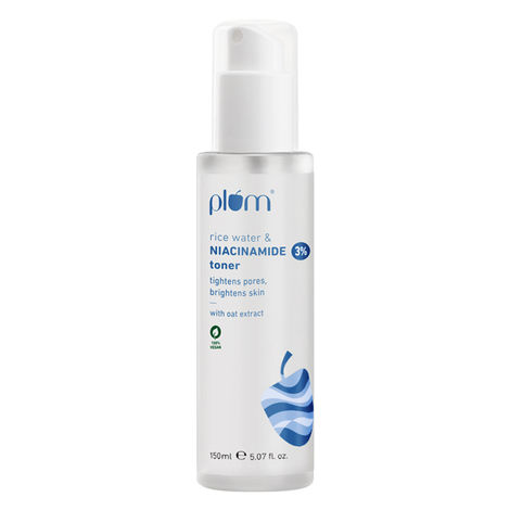 Plum 3% Niacinamide & Rice Water Alcohol-Free Toner - Tightens Pores, Brightens & Fades Blemishes 150 ml