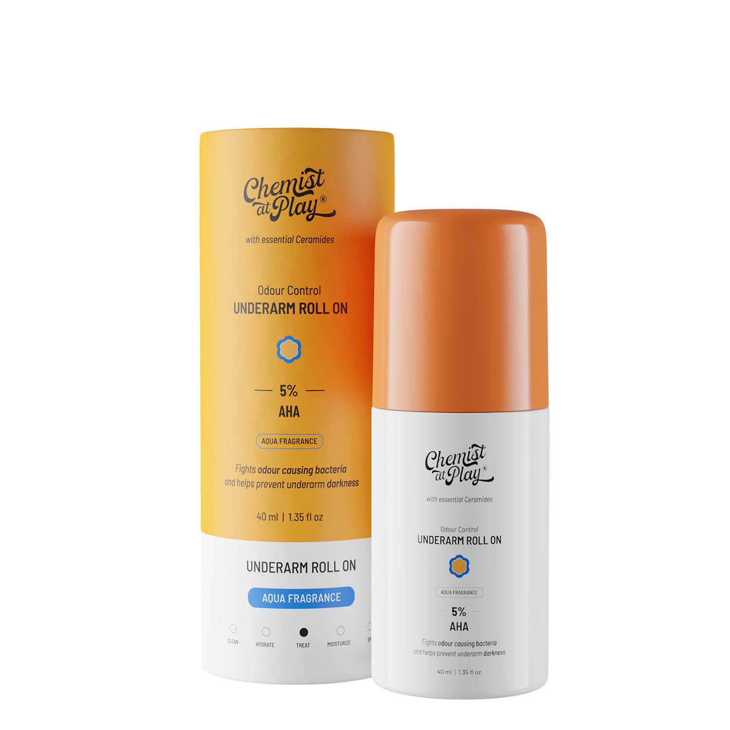 Chemist at Play UnderArm Roll On - Whitens & Brightens Skin, Prevents Odour, Aqua Fragrance Deodorant Roll-on - For Men & Women (40 ml)