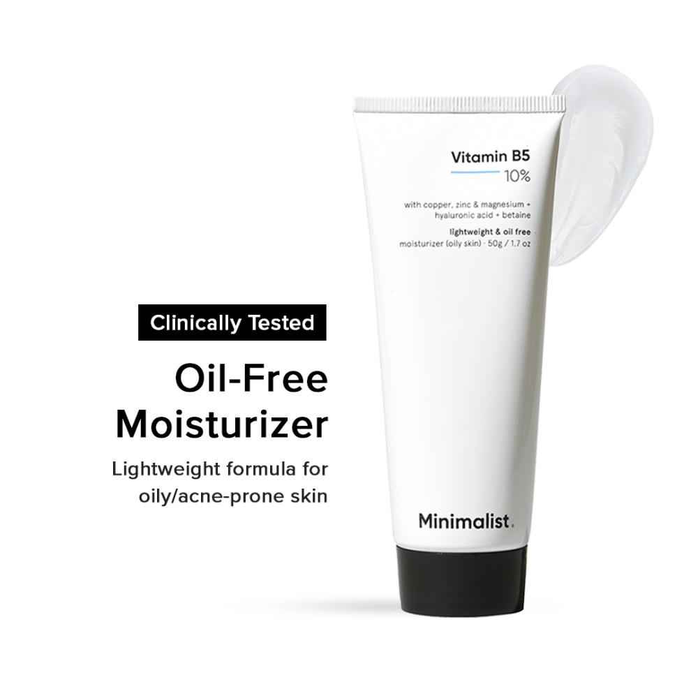 Minimalist 10% Vitamin B5 Oil Free Moisturizer with Zinc, Copper, Magnesium & HA for Oily skin 50 gm