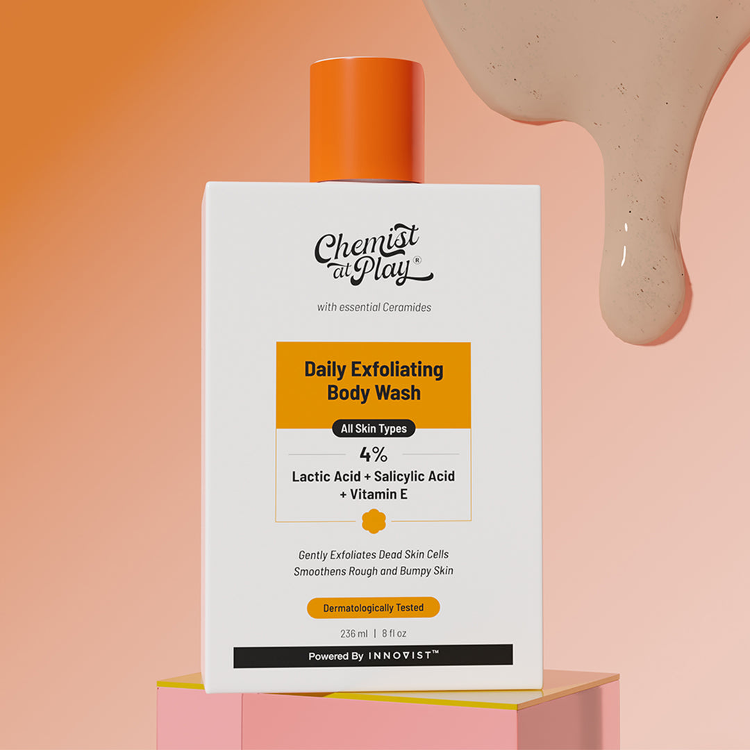 Chemist at Play Exfoliating Body Wash | Salicylic Acid, Vitamin E & Lactic Acid | Softens Skin (236 ml)