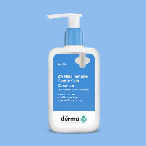 The Derma Co. 2% Niacinamide Gentle Skin Cleanser with Niacinamide & Cica Extract | Face Wash for for Sensitive, Dry & Normal Skin - 125 ml