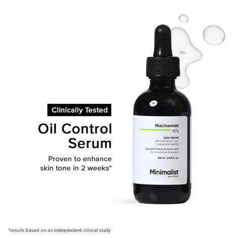 Minimalist Niacinamide 10% with Matmarine + Zinc + Acetyl Glucosamine Regulates Sebum & Evens Tone, 30 ml