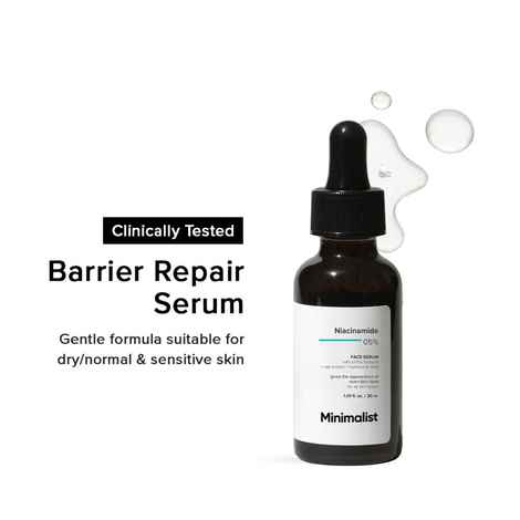 Minimalist 5% Niacinamide Face Serum With bifida ferment +oat extract + hyaluronic acid, clears, heals & soothes skin, 30 ml