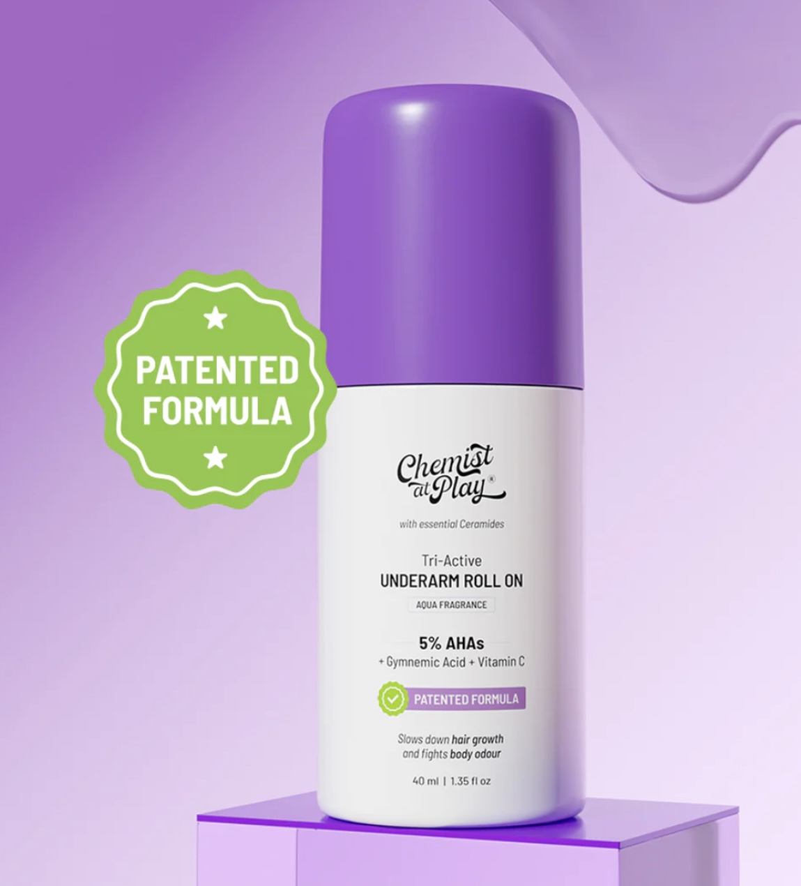 Chemist At Play Tri-Active Underarm Roll On for Hair Growth Reduction